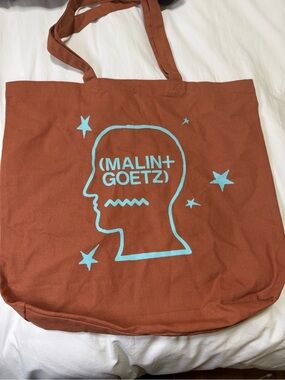 Brain Dead Rust Canvas Tote with Teal Graphic
